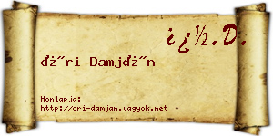 Őri Damján névjegykártya